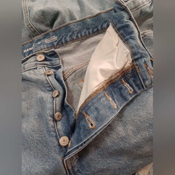 An Old Navy Extra High Rise Sky Hi Straight Blue Jeans - Picture 12 of 13